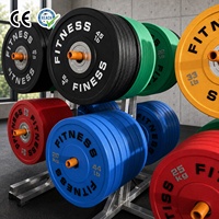 Plaques de poids en acier et caoutchouc VIGFIT Color Competition avec poids de 5 kg/10 kg/15 kg/20 kg/25 kg pour l'entraînement musculaire en salle de sport