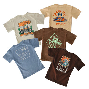 เสื้อยืดผ้าฝ้ายออร์แกนิกสำหรับเด็กเสื้อยืดลายเซิร์ฟสำหรับเด็กผู้ชายเสื้อยืดวินเทจสำหรับเด็กเสื้อยืดแบบสั่งทำ - Product Image 1