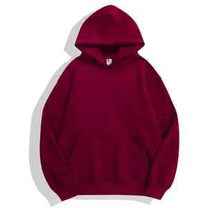 High Quality 500gsm Heavyweight Pullover Hoodie French Terry Hoodies Drop Shoulder No Strings Heavy Oversized Men Hoodies