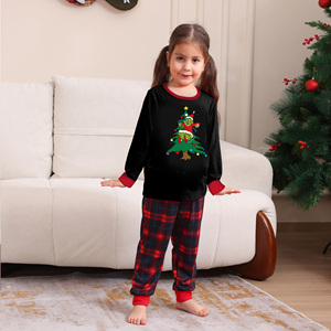 Pyjama en coton imprimé à carreaux <span class=keywords><strong>pour</strong></span> <span class=keywords><strong>femme</strong></span>, rouge et noir, manches longues, élégant, <span class=keywords><strong>pour</strong></span> l'hiver et les tenues d'été 2026 - Product Image 4
