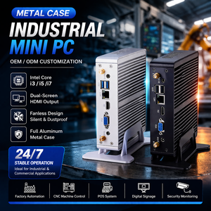 คอมพิวเตอร์ขนาดเล็กไม่มีพัดลม I3 I7 I5 Intel Core HDMI 4K อะลูมิเนียมฝังตัวสำหรับระบบ POS อัตโนมัติ - Product Image 1