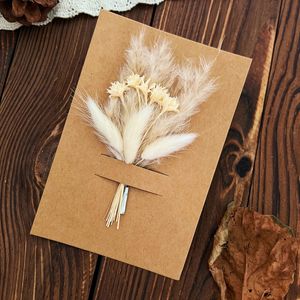 Mini Bouquet di <span class=keywords><strong>fiori</strong></span> essiccati pampa composizione floreale cassetta delle lettere regalo Bouquet biglietto di auguri piccolo Bouquet - Product Image 4