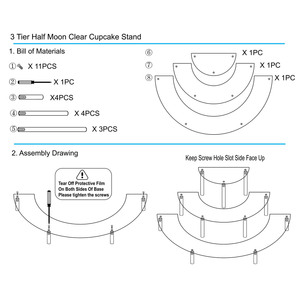 Exhibidor Acrílico Transparente de 3 Niveles, Soporte para Cupcakes y Postres, Organizador de Perfumes, Estante de Media Luna para Alimentos y Figuras Amiibo/<span class=keywords><strong>Funko</strong></span>/POP - Product Image 5