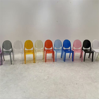 Chaise fantôme acrylique rose transparente pour enfants empilant une chaise en plastique transparent pour les fêtes de mariage