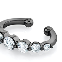Boucles d'oreilles manchette rondes dégradées en or 18 carats avec halo de diamants de laboratoire, bijoux de déclaration pour femme