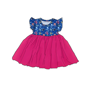 Abito Lungo per Neonata in Morbido Tessuto Traspirante Effetto Seta con <span class=keywords><strong>Motivi</strong></span> a Cuore Personalizzati, Maniche Corte e Design con Fiocco - Product Image 5