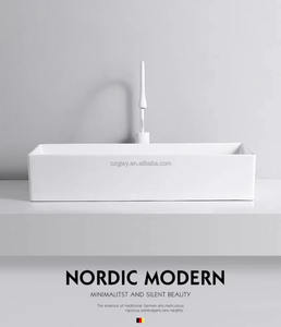 Lavabo de salle de bain commercial de qualité supérieure, style moderne, finition mate, en céramique - Product Image 5