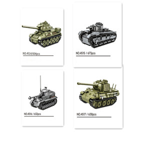 Tanque militar modelo rompecabezas juguete ejército guerra camión Panzer niños plástico DIY Kit <span class=keywords><strong>Mini</strong></span> juegos de bloques de construcción - Product Image 5