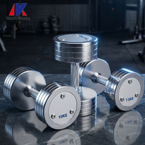 Mancuernas de Acero Inoxidable Cromadas Giratorias Comerciales de 2.5 kg a 100 kg con Aumento de 2.5 kg para Gimnasio - Product Image 2