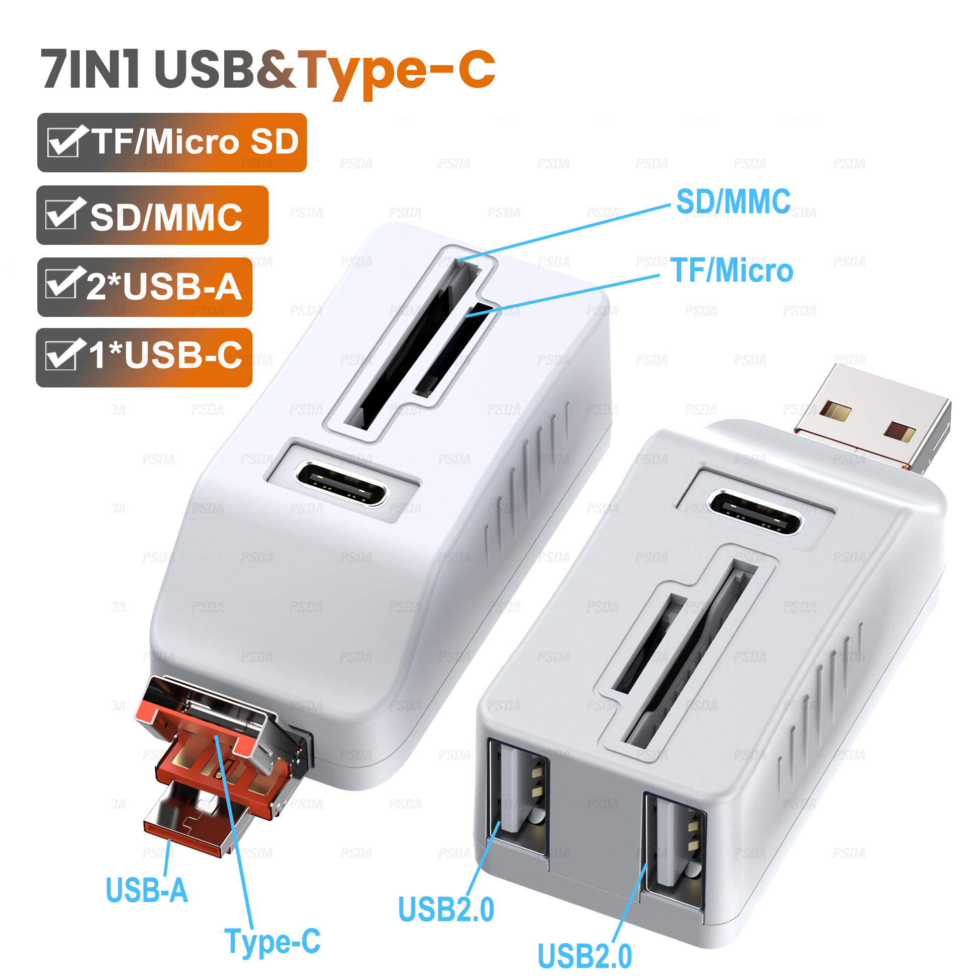 Blanc -OTH094B (USB et Type-C)