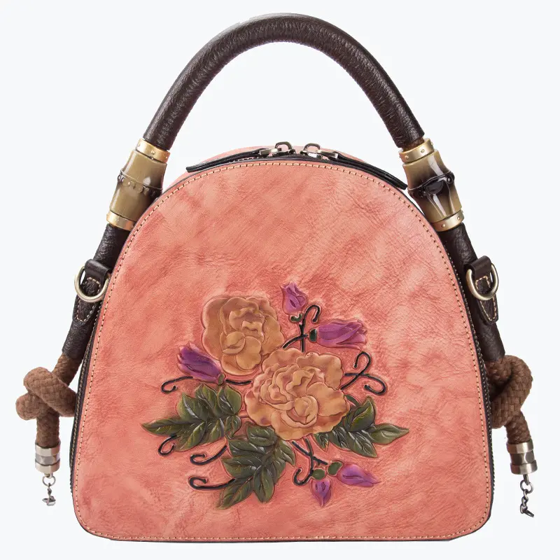 Embossed Flower Ladies Crossbody Real Leather Designer Tote Women Bag Handbag Leather Bags