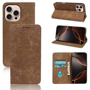 Funda de teléfono de cuero PU de lujo para <span class=keywords><strong>iPhone</strong></span> 17 Air 16 Plus 15 Pro Max 14 Plus 13 Mini funda de teléfono celular con billetera magnética fuerte - Product Image 6