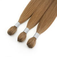 Extensions de cheveux en plumes Remy vierges, couleur personnalisée, coupables, sans perte, tissées à la machine, type Skin Weft
