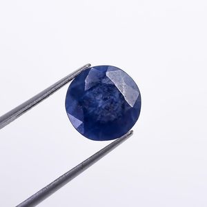 Saphir bleu naturel 10x10x4 mm, taille brillant rond, traité thermiquement, sans sertissage, pour la fabrication de bijoux - Product Image 4