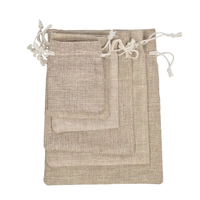 BOYU Logo personnalisé Jute chanvre cordon bijoux emballage sacs avec motif de lettre pour anneau de stockage affichage Style pliant