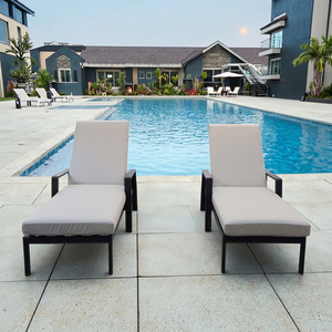 Lettino Prendisole Regolabile in Alluminio BHR, Sdraio da Esterno per <span class=keywords><strong>Piscina</strong></span>, Spiaggia e Giardino, Resistente alle Intemperie - Product Image 3