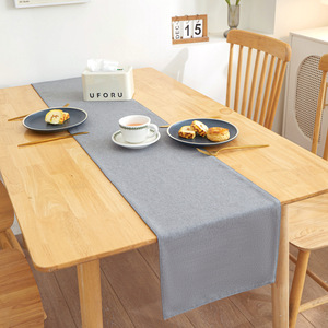 Manteles de mesa texturizados de lino impermeables y resistentes a las arrugas Rectángulo 60x84 pulgadas Juego de camino de Mantel sólido Premium - Product Image 6