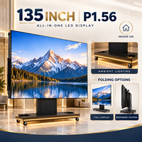 Écran LED pliable et mobile de 135 pouces P1.56, grand écran LED sans soudure sur roues pour banquets d'hôtels de prestige et événements annuels en intérieur