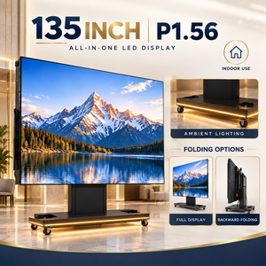 หน้าจอ LED ขนาดใหญ่ 135 นิ้ว P1.56 แบบพับได้ ยกได้ พร้อมล้อเลื่อน จอแสดงผล LED ไร้รอยต่อ สำหรับงานจัดเลี้ยงโรงแรมขนาดใหญ่ และงานอีเว้นท์ประจำปีในร่ม - Product Image 1