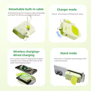 Banco de energía inalámbrico portátil con soporte 22,5 W Cable de carga rápida 10000mAh Teléfono Magnético Mini <span class=keywords><strong>bancos</strong></span> de energía - Product Image 4