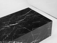 Table basse rectangulaire en marbre noir Nero Marquina SH STONE Classic, design moderne à profil bas, fabrication artisanale, écologique, pour la maison