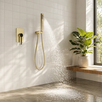 Système de douche encastré moderne pour salle de bain d'hôtel, mitigeur de bain en céramique, ensemble de robinetterie murale avec douchette à main, jet doux effet pluie, en laiton