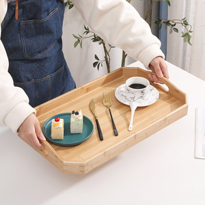 Bandeja de Servir Rectangular de Bambú 50x30x4cm para el Hogar, Té, Café, Pan, Repostería, Frutas, Uso en Escritorio - Product Image 2