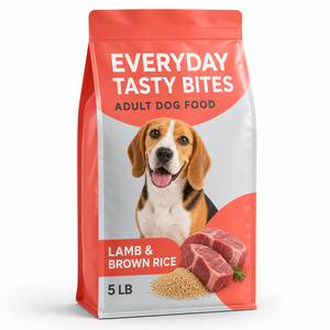 Sacchetto Personalizzato per Cibo per Cani con Beccuccio, Fondo Piatto Arrotondato, Confezione in Plastica per Alimenti, Grado Alimentare per Crocchette di <span class=keywords><strong>Agnello</strong></span> e <span class=keywords><strong>Riso</strong></span>, Etichetta Privata - Product Image 1