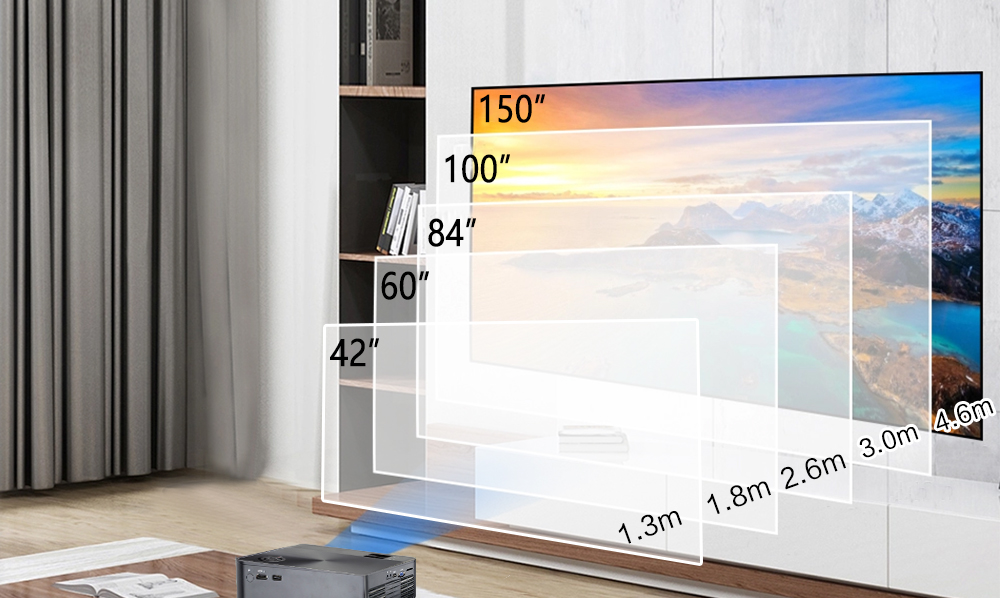 factory price portable light weight lcd Projector HTP V2 720P 1500 lumen High Brightness custom design proyector mirocast