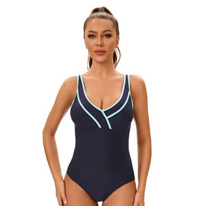 Maillot de bain fitness élégant pour femmes européennes et américaines Vêtements de plage sexy une pièce avec motif uni et découpe au dos - Product Image 6