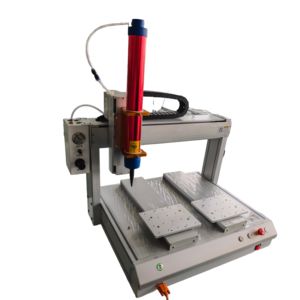 Applicateur <span class=keywords><strong>d</strong></span>'adhésif en silicone à 4 axes de haute précision avec double station, système de distribution <span class=keywords><strong>d</strong></span>'adhésif en silicone durable sur les axes xyz - Product Image 1
