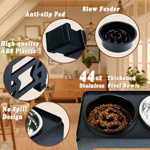 2 ב-1-in-1 מוגבהט כלב נירוסטה & מזין חתולים קערות כלבים עם קערת חתולים - Product Image 6