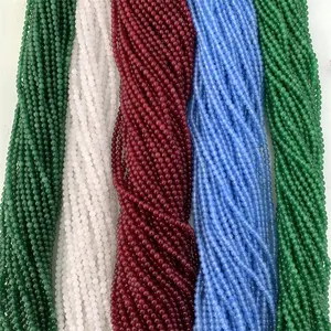 Hui Rui 4 mmmm8mm perline di pietra color smeraldo tinta tinto in rubino tinto e smeraldo per la creazione di gioielli - Product Image 1
