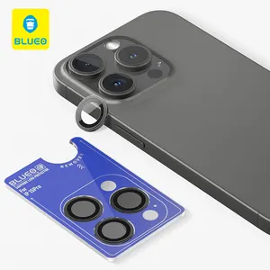 Blueo Sapphire Crystal Original Titanium PVD Stainless Steel Camera Lens Protector Cover For IPhone 15 Pro Max