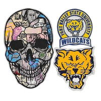Badges brodés tissés à Logo de marque colorés personnalisés, patchs tissés à repasser pour veste