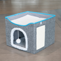 Sunraymascota 020 Niche pour chien - Tanière pour chien en tissu confortable et portable avec rembourrage en fausse fourrure