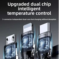 Kabel Pengisi Daya Cepat 3 in 1 120W, Kabel Charger Universal untuk Ponsel, USB Type C Micro 8 Pin, untuk Smartphone IOS Android