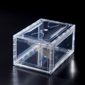 Boîte de rangement <span class=keywords><strong>transparente</strong></span> pliable pour chaussures, nouvelle collection, bon marché, en plastique, empilables, côté et avant, - Product Image 2