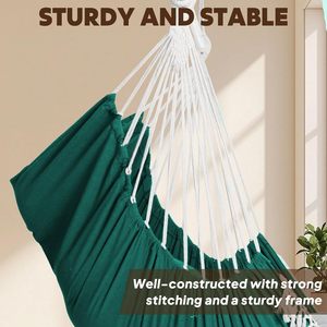 Sedia a dondolo portatile <span class=keywords><strong>amaca</strong></span> sedia a dondolo tra cui 2 cuscini con barra di diffusione in acciaio e tasca laterale grande macramè - Product Image 5