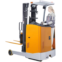 Chariot élévateur à fourche VNA compact entièrement électrique pour entrepôt d'allée étroite