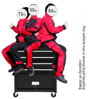 Carrito de Herramientas Portátil con Ruedas para Reparación de Automóviles y Belleza, de Alta Resistencia, con Cajones Multicapa, Modelo GC-012-016, Dimensiones