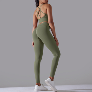 Leggings de Yoga 2 pièces sans couture de haute qualité femmes vêtements actifs vêtements de Fitness et de Yoga soutien-gorge de sport ensembles de Fitness de gymnastique - Product Image 3