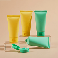 Tubo Cosmetico in Plastica PE Verde Opaco 50ml 100ml con Logo Personalizzato e Tappo Flip per Articoli da Toeletta per Hotel, Shampoo, Gel Doccia, Prodotti per Capelli