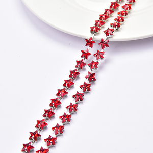 Offre spéciale 10Mm étoile diamant chaîne serrée à la main couleur verre strass bricolage vêtements Art accessoires décorations - Product Image 2