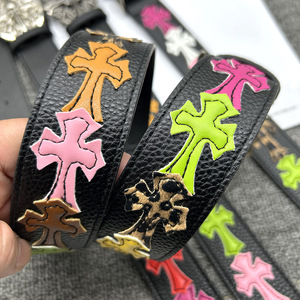 CH cro Saint retro phong cách trái tim PU vành đai cho nam giới phụ nữ cổ điển thường Xanh nho đục lỗ rỗng Con lăn người nổi tiếng cùng một eo - Product Image 5