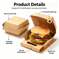 Scatole per Hamburger in Carta Kraft Usa e Getta con Logo Personalizzato, Confezioni a Conchiglia per Asporto per Ristoranti Fast Food