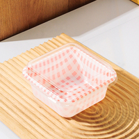 Boîte d'emballage carrée, boîte d'emballage en plastique transparent jetable, boîte de rangement pour dessert tiramisu, boîte à gâteau tiramisu