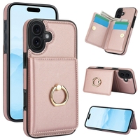 Étui de téléphone portefeuille de luxe en TPU+PU antichoc avec béquille pour iPhone 12 Pro 13 14 15 Plus 16E 16 Plus 17 17 Air