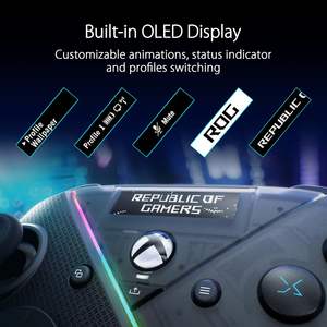 Manette sans fil Bluetooth ROG Raikiri Pro avec écran OLED et boutons programmables, piles incluses - Product Image 5