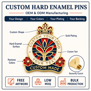 Épinglette en métal plaqué or sur mesure avec motif floral, émail dur, logo personnalisé, cadeau d'entreprise - Product Image 4